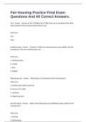 Fair Housing Practice Final Exam Questions And All Correct Answers&period;