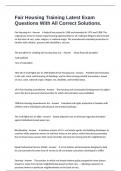Fair Housing Training Latest Exam Questions With All Correct Solutions&period;