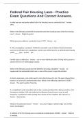 Federal Fair Housing Laws - Practice Exam Questions And Correct Answers&period;