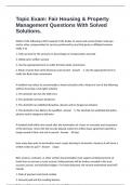 Topic Exam&colon; Fair Housing & Property Management Questions With Solved Solutions&period;