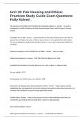 Unit 19&colon; Fair Housing and Ethical Practices Study Guide Exam Questions Fully Solved &period;