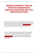 HERZING UNIVERSITY HESI RN PRACTICE EXAM&vert;UPDATED COMPLETE QUESTIONS AND 100&percnt; VERIFIED SOLUTIONS