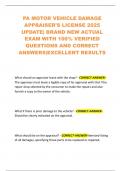 PA MOTOR VEHICLE DAMAGE APPRAISER'S LICENSE 2025 UPDATE&vert; BRAND NEW ACTUAL EXAM WITH 100&percnt; VERIFIED QUESTIONS AND CORRECT ANSWERS&vert;EXCELLENT RESULTS