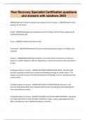 Peer Recovery Specialist Certification questions and answers with solutions 2025&period;