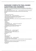 NUR1025C COMPLETE FINAL BASED QUESTIONS AND ANSWERS