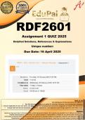 RDF2601 Assignment 1 &lpar;100&percnt; COMPLETE GUIDELINE&rpar; 2025  - DUE 16 April 2025