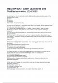 HESI RN EXIT Exam Questions and Verified Answers 2024&sol;2025