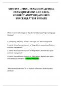 SWD392 &ndash; FINAL EXAM 2025&vert;ACTUAL EXAM QUESTIONS AND 100&percnt; CORRECT ANSWERS&vert;ASSURED SUCCESS&vert;LATEST UPDATE