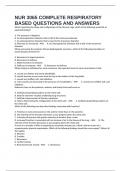 NUR 3065 COMPLETE RESPIRATORY BASED QUESTIONS AND ANSWERS