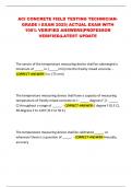 ACI CONCRETE FIELD TESTING TECHNICIAN GRADE I EXAM 2025&vert; ACTUAL EXAM WITH 100&percnt; VERIFIED ANSWERS&vert;PROFESSOR VERIFIED&vert;LATEST UPDATE