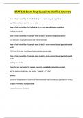 STAT 121 Exam Prep Questions Verified Answers