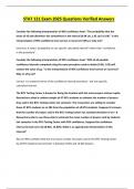 STAT 121 Exam 2025 Questions Verified Answers