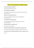 STAT 121 Test Questions Verified Answers