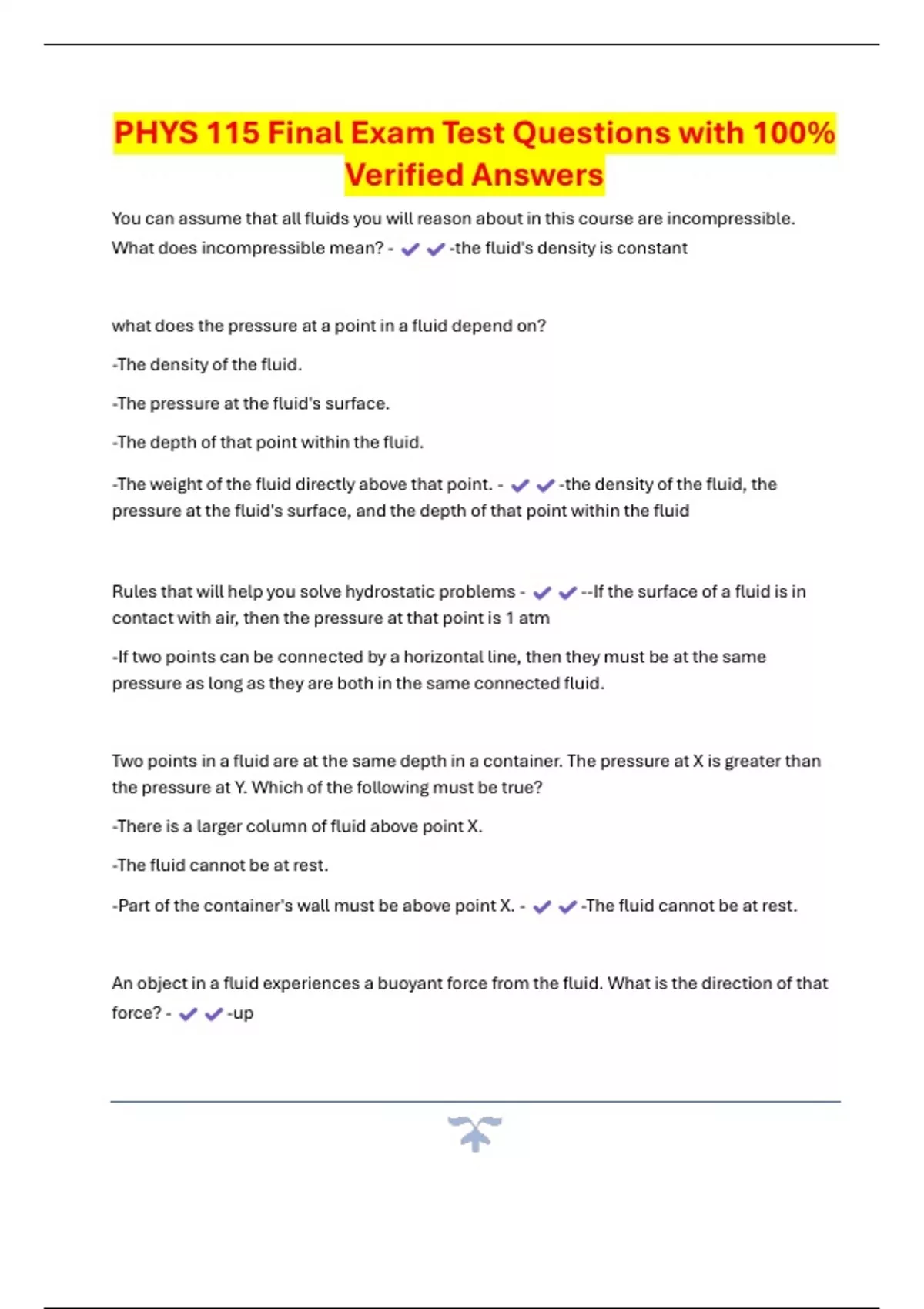 PHYS 115 Final Exam Test Questions with 100% Verified Answers - PHYS ...