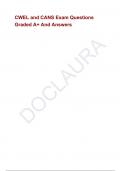 CWEL and CANS Exam Questions Graded A&plus; And Answers