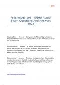 Psychology 108 - SNHU Actual Exam Questions And Answers 2025