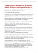 Construction Contracts Ch&period; 8 - Surety Bonds Exam Questions and Answers