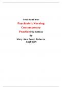 TEST BANK FOR PSYCHIATRIC NURSING CONTEMPORARY PRACTICE 7TH EDITION BY MARY ANN BOYD&comma;REBECCA LUEBBERT&period;  