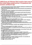 USPS Exam 421 Window Clerk window clerk exam for the United States postal service 112 questions and answers verified A&plus; tips&period;pdf