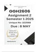 GGH2606 Assignment 2 &lpar;COMPLETE ANSWERS&rpar; Semester 1 2025 &lpar;322568&rpar; - DUE 5 May 2025