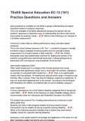 TExES Special Education EC-12 &lpar;161&rpar; Practice &lpar;Latest 2025&sol;2026 Update&rpar; Real Exam Questions With Verified Answers &lpar;100&percnt; Correct&rpar; With Rationales Rated A&plus;&period;
