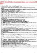 USPS SSA Window exam questions and answers fall 2025&period;pdf