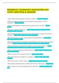  BIOMEDICAL TECHNOLOGY EXAM REVIEW 2025 LATEST QUESTIONS & ANSWERS