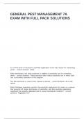 GENERAL PEST MANAGEMENT 7A EXAM WITH FULL PACK SOLUTIONS