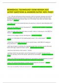 BIOMEDICAL TECHNOLOGY EXAM REVIEW 2025 LATEST QUESTIONS & ANSWERS RATED 100&percnt; PASS&excl;&excl;