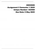 GGH2606 Assignment 2 &lpar;ANSWERS&rpar; Semester 1 2025 &lpar;322568&rpar; - DUE 5 May 2025&period;