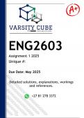 ENG2603 Assignment 1 &lpar;Q1 & Q2 DETAILED ANSWERS&rpar; 2025 - DISTINCTION GUARANTEED