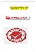 PEST CONTROL COLORADO STATE TEST QUESTIONS AND ANSWERS&sol;&sol;2025