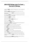 AQA GCSE Biology exam For Exam