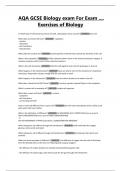 AQA GCSE Biologyexam For Exam