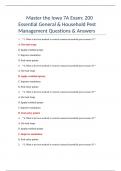 Iowa 7A Pest Management 200 Questions and answers guaranteed distinction 