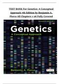 Test Bank For Genetics&colon; A Conceptual Approach 7th Edition by Benjamin A&period; Pierce ISBN&colon; 9781319308315 All Chapters 1-26 Covered Latest Newest Version Instant Download PDF