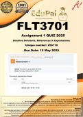 FLT3701 Assignment 1 &lpar;COMPLETE GUIDELINE&rpar; 2025 &lpar;258110&rpar; - DUE 15 May 2025