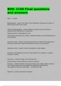 BIOL 2100 Final questions and answers.