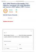 WGU D564 Theories of Personality &vert; OA &vert; Objective Assessment &vert; 60 Actual Questions and Answers &vert; 2025 Update &vert; 100&percnt; Correct&period;