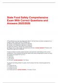   State Food Safety Comprehensive Exam With Correct Questions and Answers 2025&sol;2026