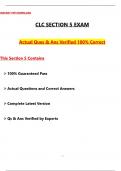 2025 CLC Section 5 Exam Latest Questions With Correct Answers&sol; Verified Answers Graded A&plus; Study Guide 2025 &sol; 2026 PDF