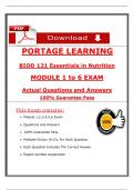 Nutrition BIOD 121  Module 1 to 6 Exam &lpar;2025 &sol; 2026&rpar; Qs and Ans&comma; Portage Learning &sol; Geneva College&comma; 100&percnt; Guarantee Pass
