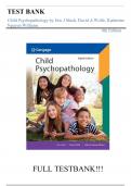 Test Bank For Child Psychopathology 8th Edition by Eric J Mash&comma; David A Wolfe&comma; Katherine Nguyen Williams&vert;&vert;ISBN 9780357796580&vert;&vert;All Chapters&vert;&vert; Latest edition 2025 &vert;&vert; Complete Guide A&plus; &period;