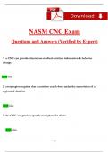 NASM CNC Exam &lpar;Latest 2025 &sol; 2026&rpar; Qs and Ans with Explanation&comma; Pass with Confidence