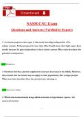NASM CNC Exam &lpar;Latest 2025 &sol; 2026&rpar; Qs and Ans with Explanation&comma; Pass with Confidence