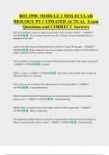 BIO 2990&colon; MODULE 2 MOLECULAR  BIOLOGY PT 1 UPDATED ACTUAL  Exam  Questions and CORRECT Answers 