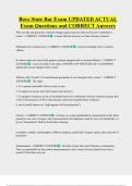 Boys State Bar   Bundled Exam Questions WITH  CORRECT Answers