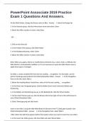 PowerPoint Assocciate 2019 Practice Exam 1 Questions And Answers&period;
