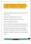 ASTHMA EDUCATOR CERTIFICATION  BOARD EXAMINATION 2025&sol;2026 Exam  Questions and Answers &vert; 100&percnt; Pass