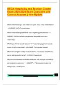DECA HOSPITALITY AND TOURISM EXAM PACKAGE DEAL QUESTIONS AND VERIFIED DETAILED ANSWERS &vert; 100&percnt; GUARANTEED PASS &vert; ALREADY GRADED A&plus;